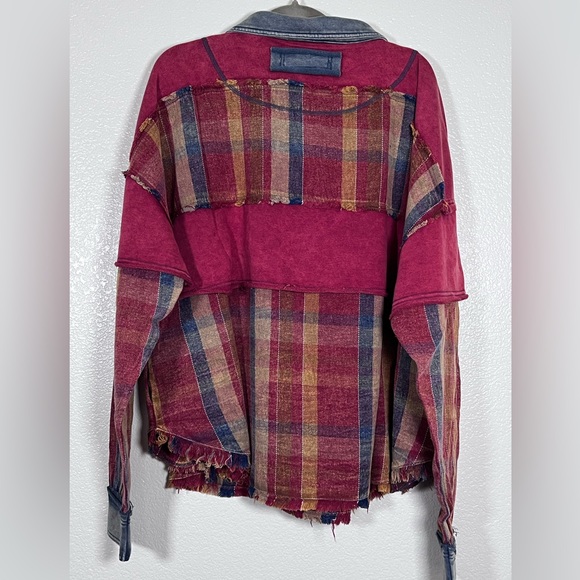 Oil & Hali oversized plaid pullover top, size XL - Picture 8 of 10